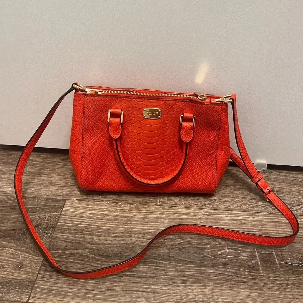 Michael Kors Kellen Extra Small (XS) Satchel Coral